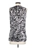 Banana Republic 100% Polyester Polka Dots Silver Sleeveless Blouse Size S - photo 2