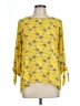 Papermoon 100% Polyester Yellow 3/4 Sleeve Blouse Size L - photo 1
