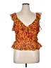 Veronica Beard 100% Silk Orange Sleeveless Silk Top Size 14 - photo 1