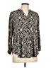 DressBarn Paisley Black Long Sleeve Blouse Size L - photo 1