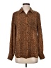 Current/Elliott 100% Polyester Animal Print Brown Long Sleeve Blouse Size Sm (1) - photo 1
