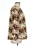 Rose + Olive Animal Print Brown Long Sleeve Blouse Size L - photo 4