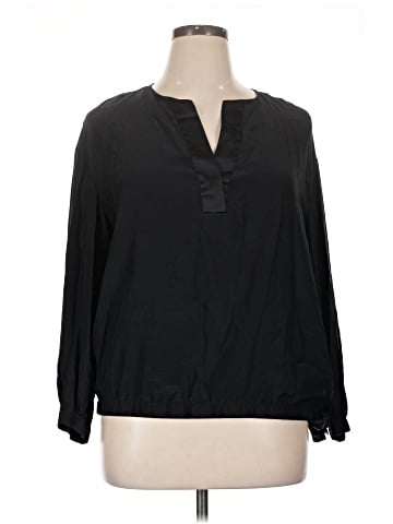 Lafayette 148 New York Long Sleeve Silk Top (view 1)