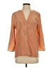 BCBGMAXAZRIA 100% Silk Orange 3/4 Sleeve Silk Top Size S - photo 1