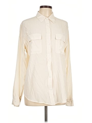 Equipment Long Sleeve Silk Top (view 1)