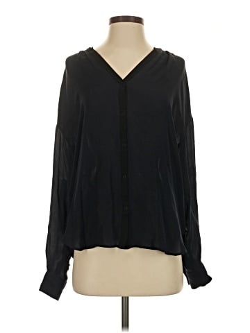 Vince. Long Sleeve Silk Top (view 1)