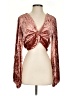 Lulus Burgundy Long Sleeve Blouse Size S - photo 1