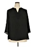 Faded Glory 100% Polyester Black 3/4 Sleeve Blouse Size 2X - photo 1