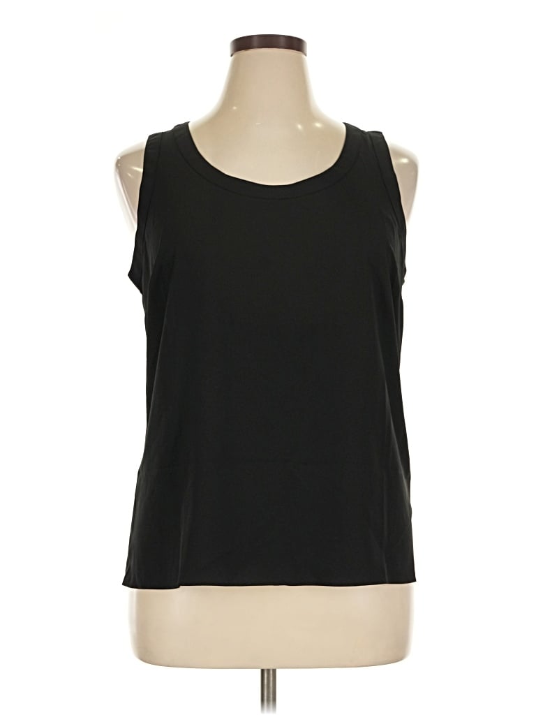 Pre-owned Lark & Ro Sleeveless Top Black Scoop Neck Tops