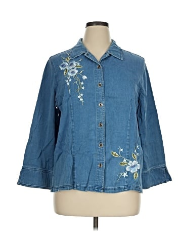 Jaclyn Smith 3/4 Sleeve Button-Down Shirt (view 1)