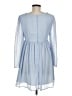 ModCloth 100% Polyester Blue 3/4 Sleeve Top Size 8 - photo 2