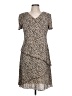 Connected Apparel 100% Polyester Animal Print Tan Casual Dress Size 10 Petite - photo 1