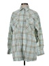Levi's 100% Cotton Plaid Green 3/4 Sleeve Button-Down Shirt Size S - photo 1