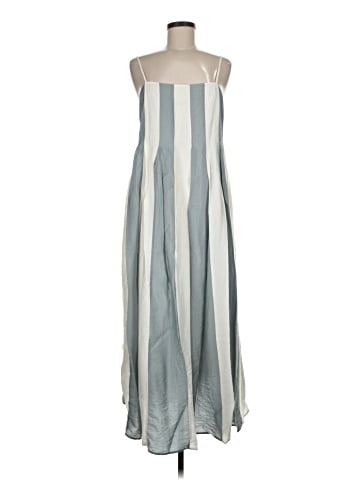 Madewell Pleated Midi Dress in Stripe (view 1)