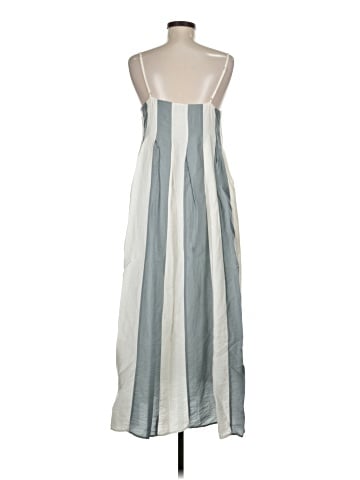 Madewell Pleated Midi Dress in Stripe (view 2)