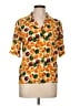 Oleg Cassini Tropical Orange Short Sleeve Blouse Size 10 - photo 1