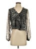 Abbeline 100% Polyester Silver 3/4 Sleeve Blouse Size S - photo 1