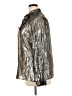 Per Se By Carlisle Metallic Silver Long Sleeve Silk Top Size 18 - photo 5
