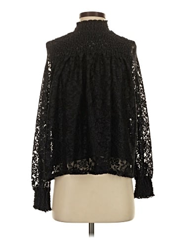 Blue Tassel Long Sleeve Blouse (view 1)