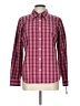 IZOD Checkered-gingham Burgundy Long Sleeve Button-Down Shirt Size L - photo 1