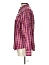 IZOD Checkered-gingham Burgundy Long Sleeve Button-Down Shirt Size L - photo 5