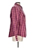 IZOD Checkered-gingham Burgundy Long Sleeve Button-Down Shirt Size L - photo 4