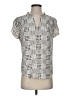 41Hawthorn 100% Polyester Houndstooth Silver Short Sleeve Blouse Size S - photo 1