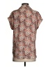 Pleione 100% Polyester Print Orange Short Sleeve Blouse Size S - photo 2