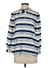 J.Crew Collection 100% Silk Stripes Blue 3/4 Sleeve Silk Top Size XS - photo 1