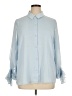 Halogen 100% Polyester Blue Long Sleeve Blouse Size XL - photo 1