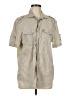 Armani Exchange 100% Cotton Tan 3/4 Sleeve Button-Down Shirt Size M - photo 1