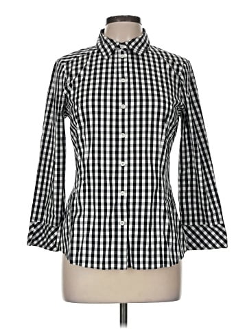 Lafayette 148 New York 3/4 Sleeve Button-Down Shirt (view 1)