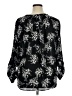 Simply Vera Vera Wang 100% Polyester Floral Black 3/4 Sleeve Blouse Size XL - photo 2