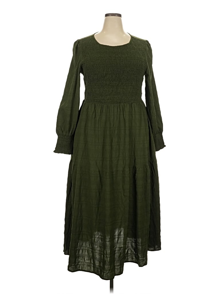 Bloomchic Casual Dress In Green