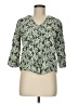 Fun2Fun 100% Rayon Green 3/4 Sleeve Blouse Size M - photo 1