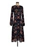 I. Madeline 100% Polyester Paisley Black Casual Dress Size S - photo 1