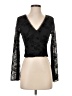 Romwe 100% Polyester Black 3/4 Sleeve Top Size XS - photo 1