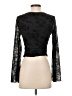 Romwe 100% Polyester Black 3/4 Sleeve Top Size XS - photo 2