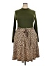 Reba Animal Print Green Casual Dress Size 2X - photo 1