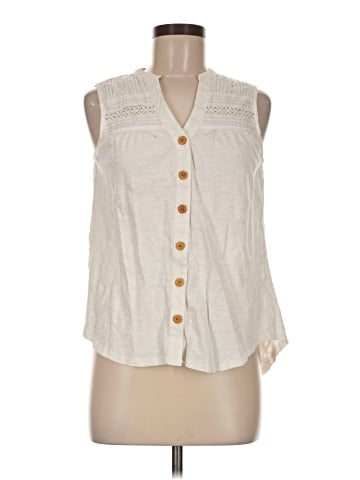 For Cynthia Sleeveless Button-Down Shirt (view 1)