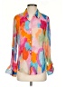AP.NY Color Block Orange Long Sleeve Blouse Size XS - photo 1