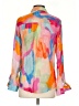 AP.NY Color Block Orange Long Sleeve Blouse Size XS - photo 2