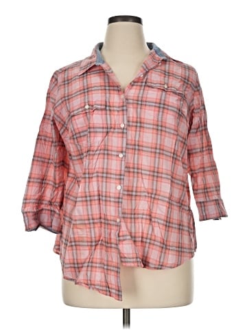 St. John's Bay 3/4 Sleeve Button-Down Shirt (view 1)