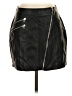 Express 100% Polyester Black Faux Leather Skirt Size 4 Petite - photo 1