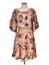 Easel 100% Rayon Print Tan Casual Dress Size L - photo 1