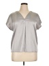 Ann Taylor 100% Polyester Silver Short Sleeve Blouse Size XL - photo 1