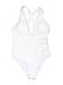 Assorted Brands Solid White One Piece Swimsuit Size L - photo 1