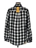 CALVIN KLEIN JEANS Checkered-gingham Gray Long Sleeve Blouse Size M - photo 2
