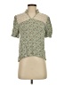 Everleigh 100% Rayon Floral Green Short Sleeve Blouse Size XS - photo 1