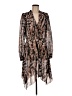 Reiss 100% Polyester Animal Print Brown Casual Dress Size 6 - photo 1